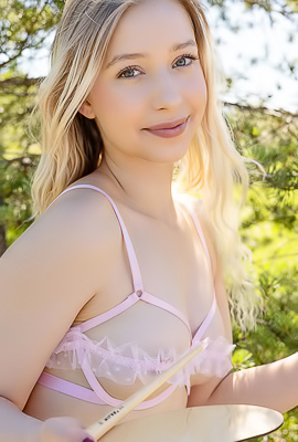 Cherry Blossom Tossing Her Peekaboo Bra Aside To Let The Sun Kiss Her Perky Breasts
