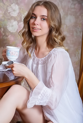 Dina Divine Flirts With Sheer Nightie And Spread Legs Striptease